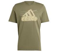 adidas Uomo Growth Badge Graphic Tee, Olive Strata, S