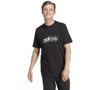 adidas Uomo Illustrated Linear Graphic Tee, Black, M
