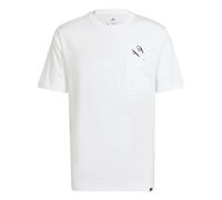 adidas Uomo Lounge Slides Graphic Pocket T-Shirt, White, S