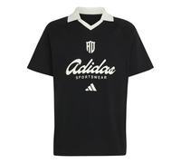 adidas Uomo Lux Tiro Script Graphic Polo Shirt, Black/off White, M