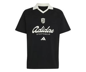 adidas Uomo Lux Tiro Script Graphic Polo Shirt, Black/off White, M