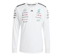 Adidas Uomo Mercedes - AMG Petronas Formula One Team Driver Jersey Long Sleeve White Men, White/Black, M