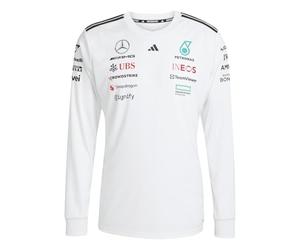 Adidas Uomo Mercedes - AMG Petronas Formula One Team Driver Jersey Long Sleeve White Men, White/Black, XL