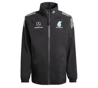 adidas Uomo MERCEDES - AMG PETRONAS FORMULA ONE TEAM MECHANICS RAIN JACKET MEN, Black/Reflective Silver, XS
