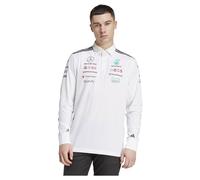 Adidas Uomo Mercedes - AMG Petronas Formula One Team Team Polo Long Sleeve Men, White/Black, S