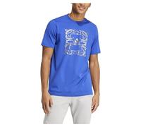 adidas Uomo Metallic Graphic Tee, Semi Lucid Blue, M