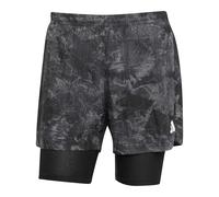 adidas Uomo Own The Run Spray Dye 2in1 Short, Grey Four/Black, L