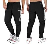 Adidas Uomo Pantaloni da Ginnastica Calcio Corsa Sport Tuta Nero