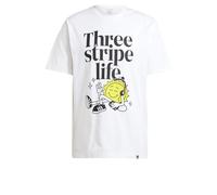 adidas Training - T-shirt bianca con stampa “Three Stripe Life”-Bianco S