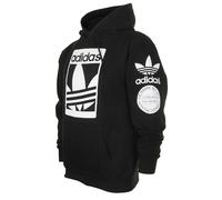 Adidas Uomo Pullover Felpa Originale Trifoglio Strada Grafico Tasca Frontale