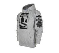 Adidas Uomo Pullover Felpa Originale Trifoglio Strada Grafico Tasca Frontale