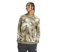 adidas Uomo Seasonal Essentials Camouflage Sweatshirt, Olive Strata, M