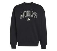 adidas Uomo Seasonal Essentials Collegiate Fleece Crew Sweatshirt, Black/off White, M