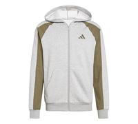 adidas Uomo Seasonal Essentials Colorblock Full-Zip Hoodie, Medium Grey Heather, M