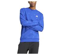 adidas Uomo Seasonal Essentials Monogram Graphic Crew Sweatshirt, Semi Lucid Blue, XL