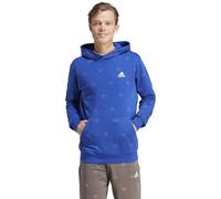 adidas Uomo Seasonal Essentials Monogram Graphic Hoodie, Semi Lucid Blue, XXL