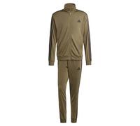 adidas Uomo Sportswear Basic 3 Stripes Tricot Tracksuit, Tuta da Allenamento, Verde (Olive Strata), M