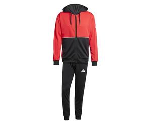 adidas Uomo SPORTSWEAR COLORBLOCK DOUBLEKNIT TRACKSUIT, pure ruby/black, S