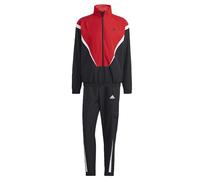 adidas Uomo Sportswear Woven Non-Hooded Track Suit, Black/Better Scarlet, XL