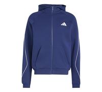 adidas Uomo Stadium Small Logo Full-Zip Hoodie Sweatshirt, Dark Blue, M Tall