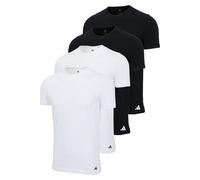 Adidas Uomo T-Shirt, 4er Pacco - Girocollo Maglia, Active Flex Cotone, Einfar