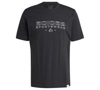 adidas Uomo Tech Linear Graphic Tee, Black, M
