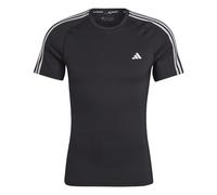 adidas Uomo Techfit 3-Stripes Training Tee, Black, XL