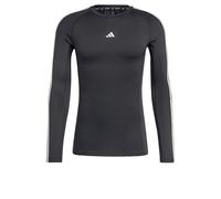 adidas Uomo Techfit Compression Training 3-Stripes Longsleeve, Black, L