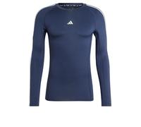 adidas Uomo Techfit Compression Training 3-Stripes Longsleeve, Legend Ink, S
