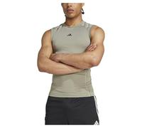 adidas Uomo Techfit Compression Training Sleeveless T-Shirt, Silver Pebble, S