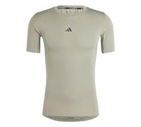 Adidas Uomo Techfit Compression Training T-Shirt, Silver Pebble, S