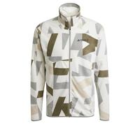 adidas Uomo Terrex Multi Printed Full Zip Fleece Jacket, Grey One/Olive Strata, S