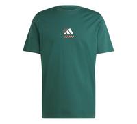 adidas Uomo Three Slice Life, Pizza Back Graphic Tee, Short Sleeve, Collegiate Green, XXL