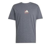 adidas Uomo Three Slice Life, Pizza Back Graphic Tee, Short Sleeve, Dark Grey Heather, L