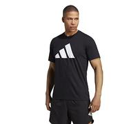 adidas Uomo Train Essentials Feelready Logo Training Tee, Black/White, M