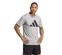 adidas Uomo Train Essentials Feelready Logo Training Tee, Medium Grey Heather/Black, XXL