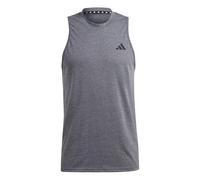 adidas Uomo Train Essentials Feelready Training Sleeveless Tee, Dark Grey Heather/White/Black, M