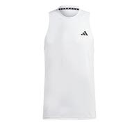 adidas Uomo Train Essentials Feelready Training Sleeveless Tee, White/Black, XS
