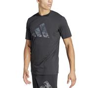 adidas Uomo Train Essentials Seasonal Brand Love Camo Tee, Black/Olive Strata, S