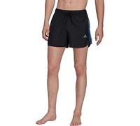 adidas Uomo Very Short Length Retro Split Swim Shorts, Black/Grey Three, XL