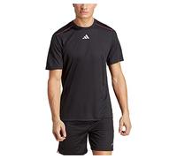 adidas Uomo Workout Base Logo Tee, Black/Transparent, S