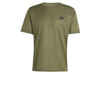 adidas Uomo Workout Essentials Base 3-Stripes Shirt, Olive Strata/Black, XL