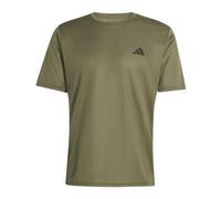 adidas Uomo Workout Essentials Base 3-Stripes Shirt, Olive Strata/Black, XS