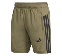 adidas Uomo Workout Essentials Base 3 Stripes Woven Short 9 Inches Shorts, Olive Strata/Black, S