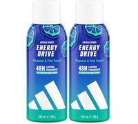 adidas Vibes Energy Drive Deodorante Spray All-Over per il corpo, 150ml (Confezione da 2)