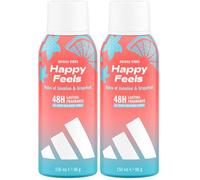 adidas Vibes Happy Feels Deodorante Spray All-Over per il corpo, 150ml (Confezione da 2)