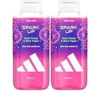 adidas Vibes Spark Up Docciaschiuma, 400ml, Con Note di Arancia Dolce e Pepe Nero, Profumo Genderful (Confezione da 2)