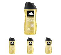 Adidas, Victory League Gel Doccia Bagnoschiuma 3 in 1 per Corpo, Capelli e Viso, Formula Vegana, 250ml (Confezione da 4)