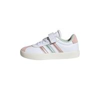 adidas Unisex - Bambini e Ragazzi VL Court Shoes, Ftwr White/Linen Green Met./Sandy Pink Met., 28 EU
