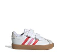 adidas VL Court 3.0 Shoes Infants, Scarpe Unisex-Bimbi 0-24, Ftwr White/Bright Red/Bliss Pink, 27 EU